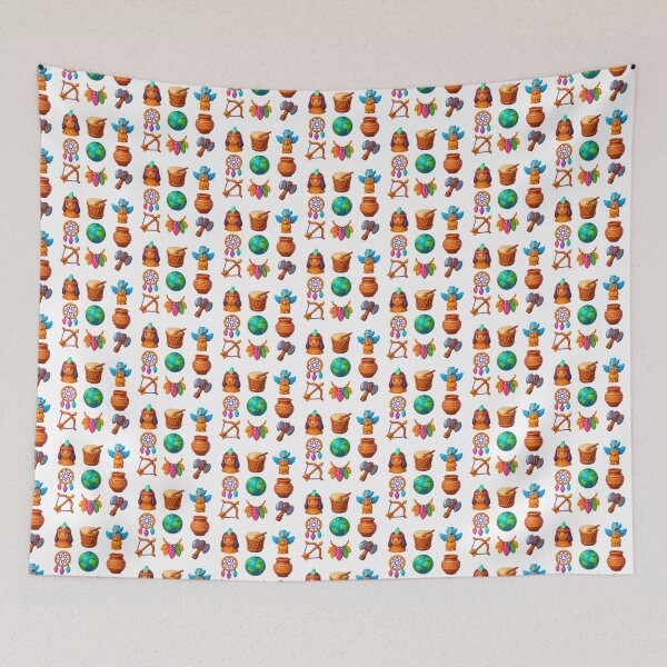 Item preview, World indigenous day icon set with cultural symbols, isolated png, AI generated designed and sold by dvoevnore.