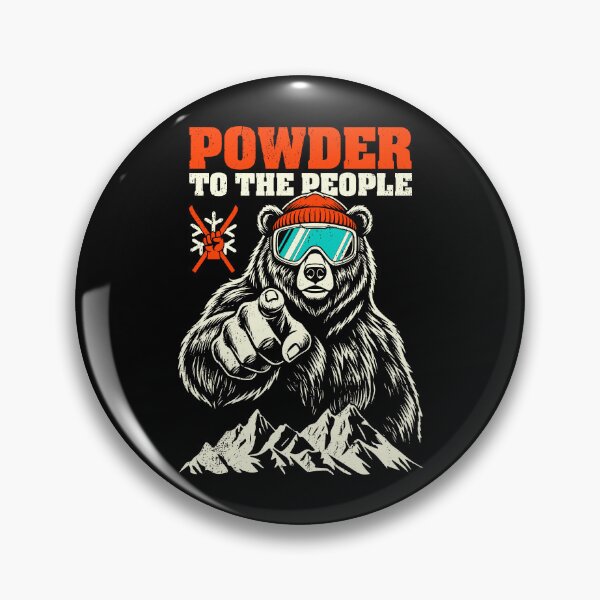 Item preview, Skiing Skier Bear Powder To The People Funny Ski Protest designed and sold by GrandeDuc.