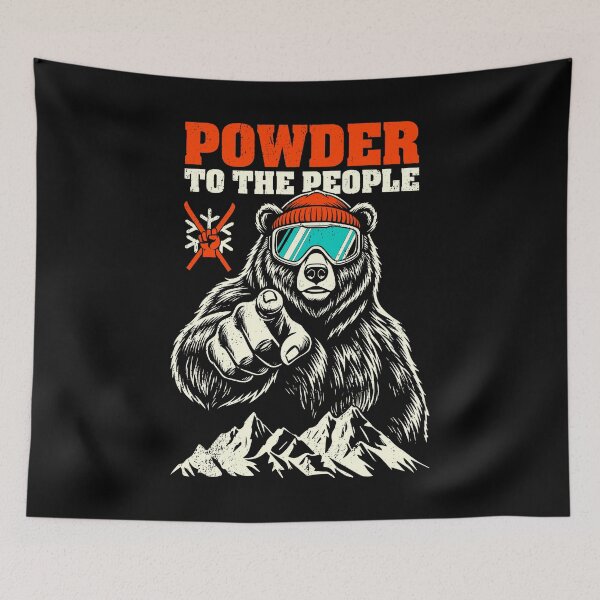 Item preview, Skiing Skier Bear Powder To The People Funny Ski Protest designed and sold by GrandeDuc.