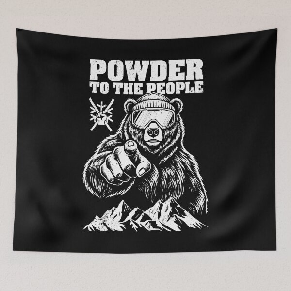 Item preview, Skiing Skier Bear Powder To The People Funny Ski Protest designed and sold by GrandeDuc.