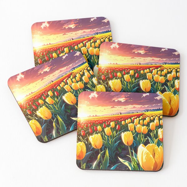 Item preview, Golden Tulip Field at Sunset designed and sold by HikariMoments.