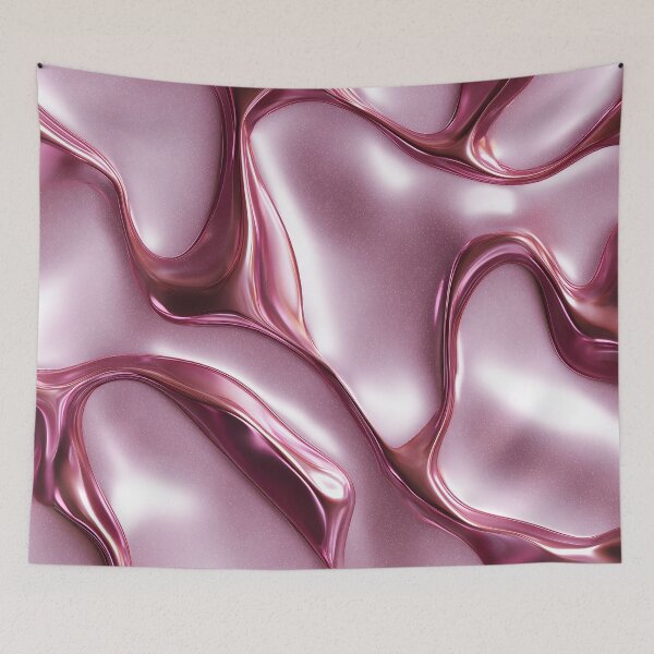 Item preview, Y2K Pink Liquid Pattern | Futuristic Glossy Chrome 3 designed and sold by Velvetcosmonova.