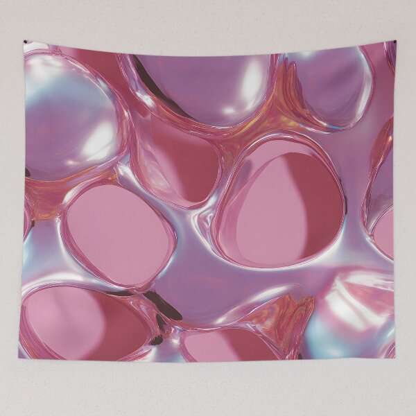 Item preview, Y2K Pink Liquid Pattern | Futuristic Glossy Chrome 2 designed and sold by Velvetcosmonova.