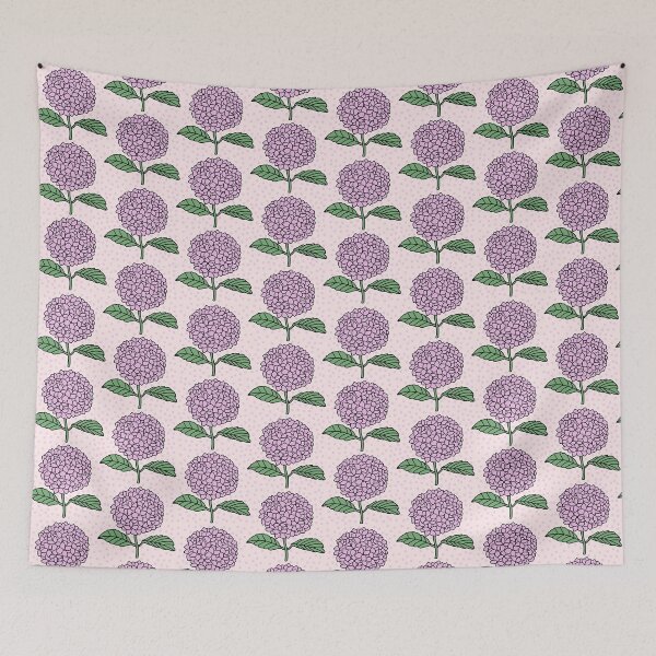 Item preview, Boho Pastel Pink Floral Hydrangeas designed and sold by Lindsay Marie Patterns.