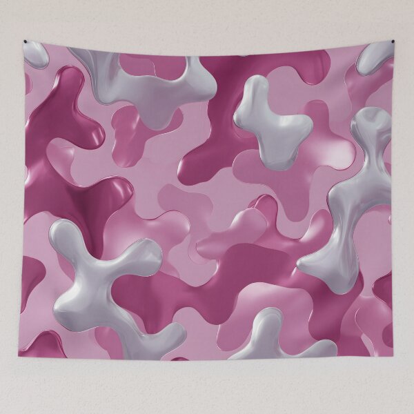Item preview, Y2K Pink Liquid Pattern | Futuristic Glossy Chrome 1 designed and sold by Velvetcosmonova.