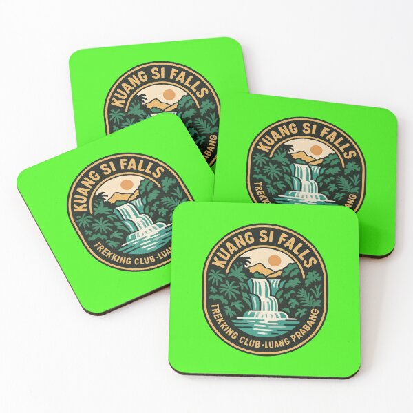 Item preview, Kuang Si Falls Luang Prabang Retro Badge – Adventure Travel Design designed and sold by Timeless Design.