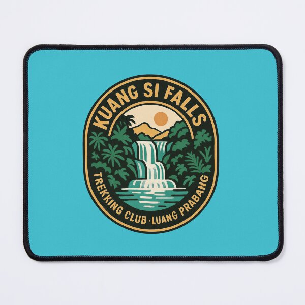 Item preview, Kuang Si Falls Luang Prabang Retro Badge – Adventure Travel Design designed and sold by Timeless Design.