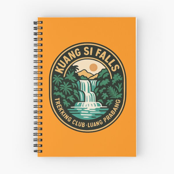 Item preview, Kuang Si Falls Luang Prabang Retro Badge – Adventure Travel Design designed and sold by Timeless Design.