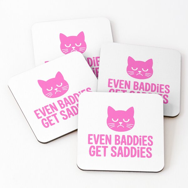 Item preview, Even Baddies Get Saddies! Cute Pink Cat designed and sold by PMCreative.
