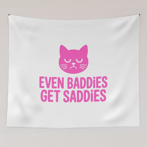 Item preview, Even Baddies Get Saddies! Cute Pink Cat designed and sold by PMCreative.