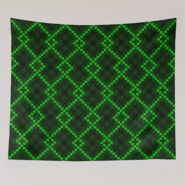 Item preview, Green and Black Pixel Ethnic Pattern designed and sold by Khwanchai.