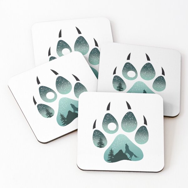 Item preview, Wolf Paw with Starry night and a wolf howling at the full moon. designed and sold by MagnoliaLake.