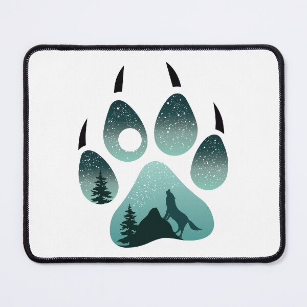 Item preview, Wolf Paw with Starry night and a wolf howling at the full moon. designed and sold by MagnoliaLake.