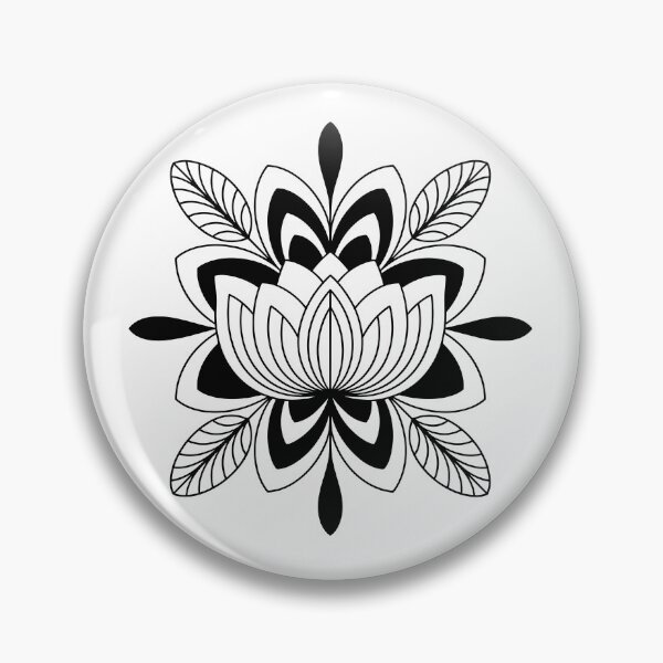 Item preview, Minimalist Black & White Floral Mandala Poster – Modern Lotus Wall Art designed and sold by paulo silveira.