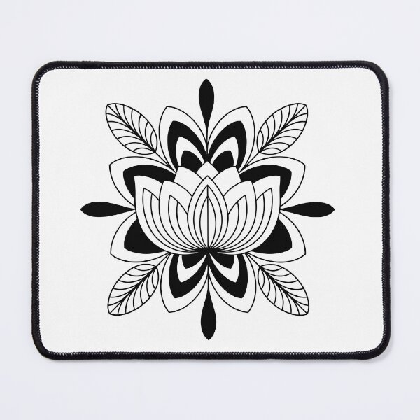 Item preview, Minimalist Black & White Floral Mandala Poster – Modern Lotus Wall Art designed and sold by paulo silveira.