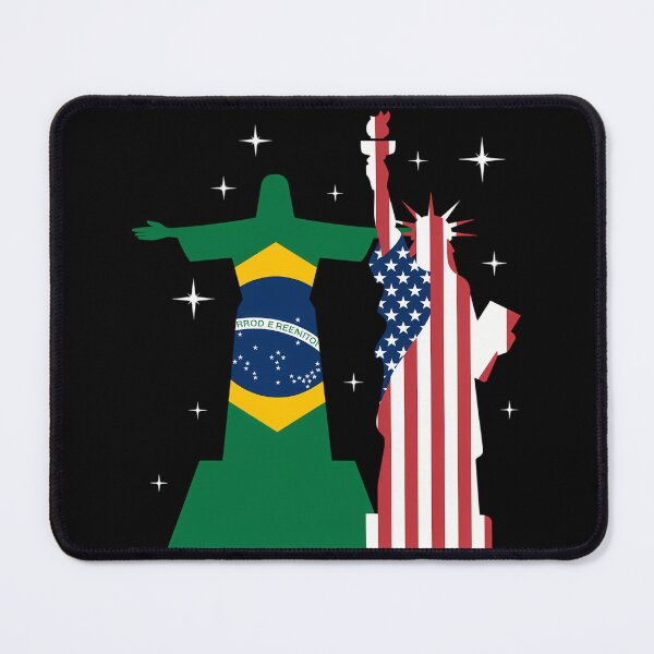 Artikelvorschau, Halb Brasilianer Halb Amerikaner USA Brasilien Flagge Patriotisch entworfen und verkauft von blueyeeti.