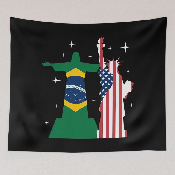 Item preview, Half Brazilian Half American USA Brazil Flag Patriotic designed and sold by blueyeeti.