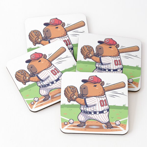 Item preview, Capybara baseball player - a cute capybara playing a baseball game. designed and sold by Furrly.