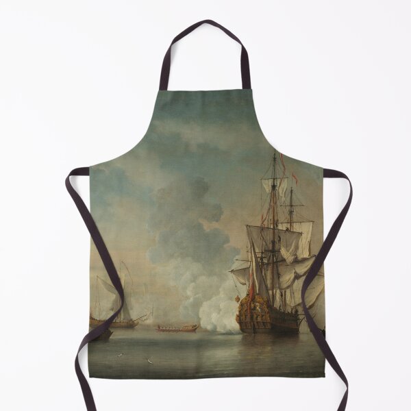 Item preview, English Warship Firing a Salute, 1690. Netherlands. Oil on canvas designed and sold by Vintage Designs +.