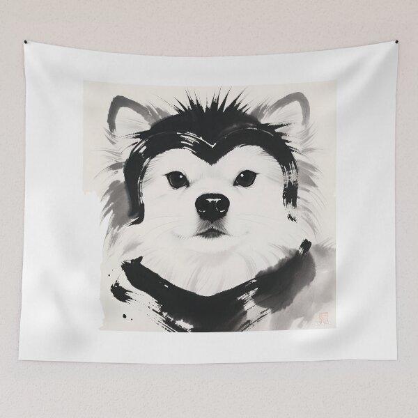 Item preview, Primer plano de una pintura con tinta de Pomerania designed and sold by forget45studio.