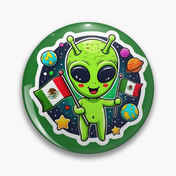 Item preview, Cute Alien with Mexican Flags designed and sold by PrintBreeze.
