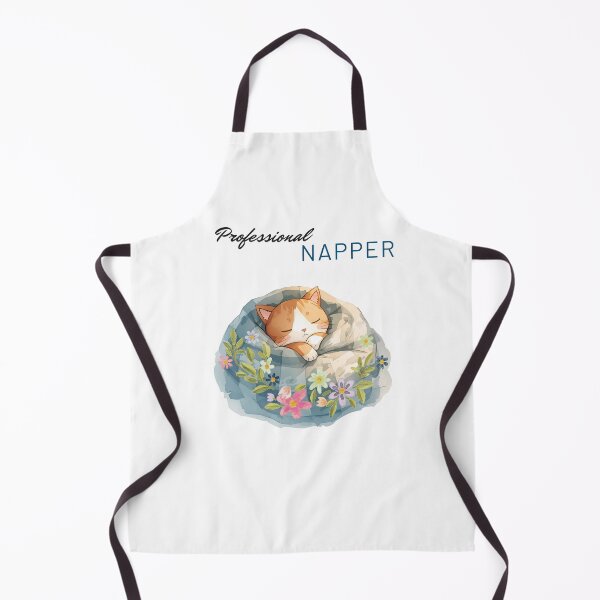 Item preview, Sleeping Cat Cartoon – Funny Saying “Professional Napper” Design designed and sold by Mewiii.