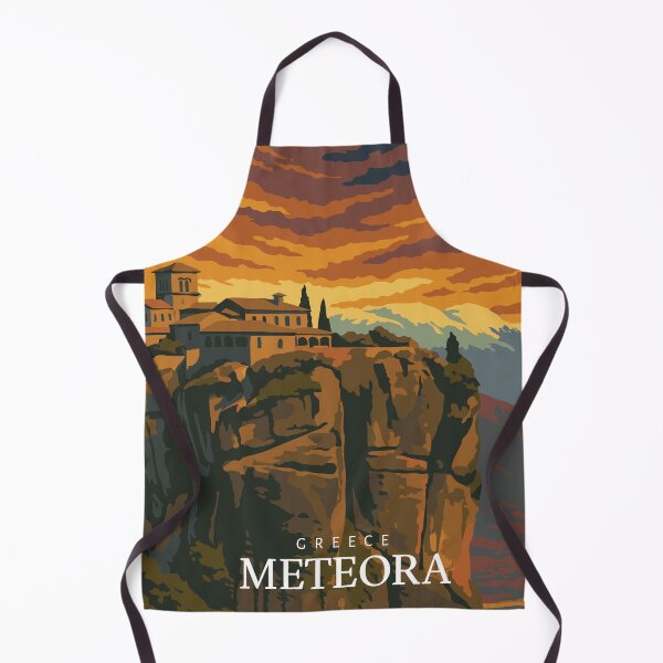 Item preview, Meteora Greece Monastery and Dramatic Sunset over Cliffs designed and sold by ColorTherapy.