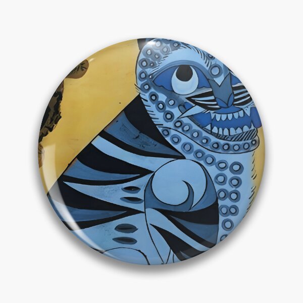 Item preview, Blue Tiger and Magpie – Minhwa (Hojak-do) Folk Art Repainted designed and sold by EmeraldeaArt.