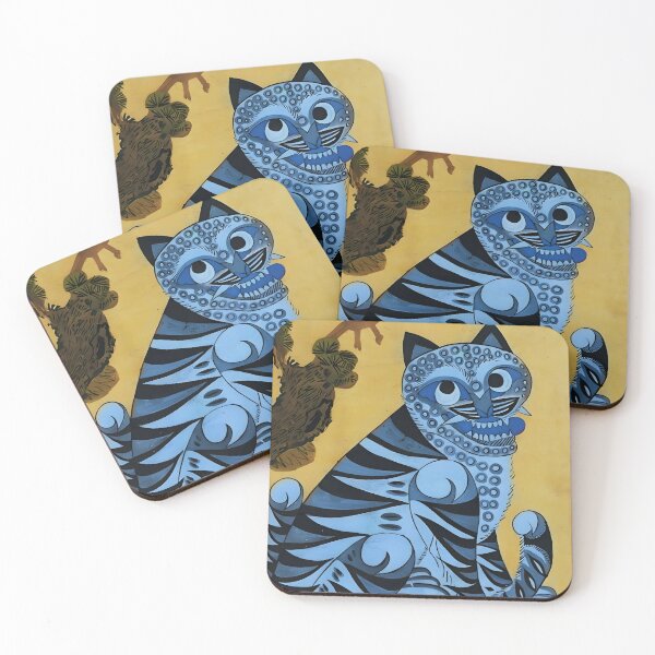 Item preview, Blue Tiger and Magpie – Minhwa (Hojak-do) Folk Art Repainted designed and sold by EmeraldeaArt.