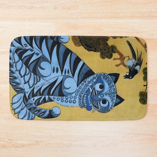 Item preview, Blue Tiger and Magpie – Minhwa (Hojak-do) Folk Art Repainted designed and sold by EmeraldeaArt.