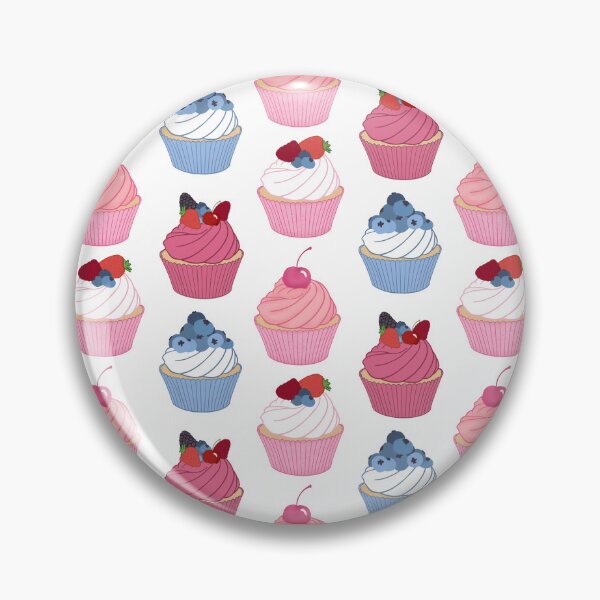 Artikelvorschau, Muster mit Cupcake-Geschmack | Ausgefallene Cupcakes mit Kirschen, Erdbeeren, Blaubeeren und Himbeeren entworfen und verkauft von Lindsay Marie Patterns.