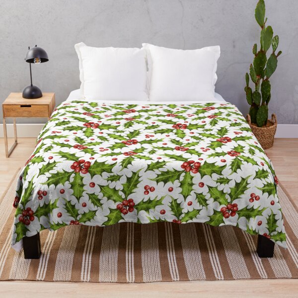 Item preview, Christmas Holly Pattern designed and sold by SarahWhittle.