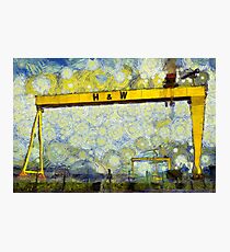 Starry Belfast Shipyard Photographic Print