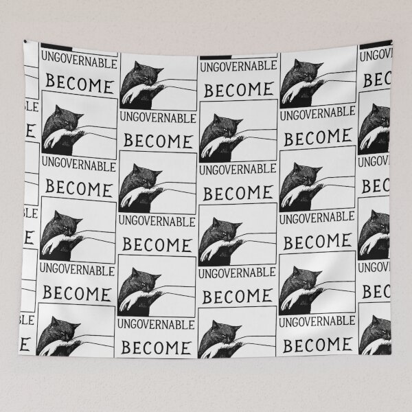 Item preview,  Become Ungovernable - Black Cat Biting Hand Funny Meme designed and sold by KRISTYBONZD.