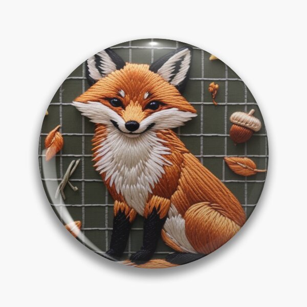 Item preview, Fox pattern embroidered with threads designed and sold by saly55887.