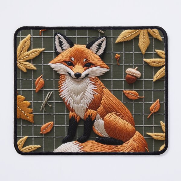 Item preview, Fox pattern embroidered with threads designed and sold by saly55887.