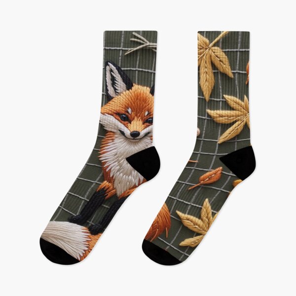 Item preview, Fox pattern embroidered with threads designed and sold by saly55887.