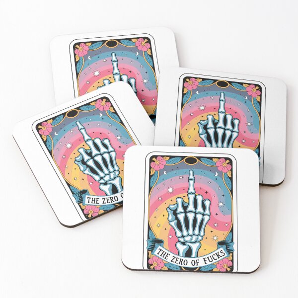 Item preview, The Zero of Fucks Tarot - Skeleton Middle Finger - Dark Humor Art designed and sold by Charlietule.