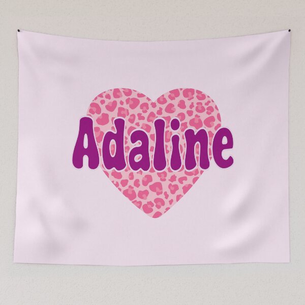 Item preview, Adaline Name Pink Leopard Heart  designed and sold by Jeallan Designs.