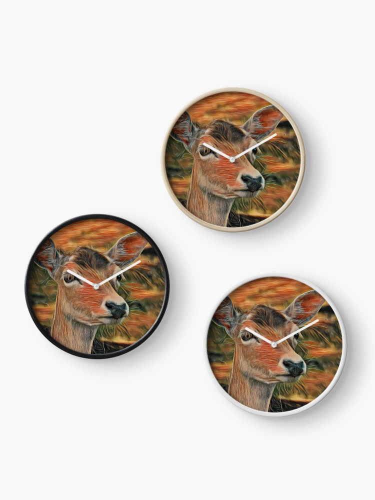 Thumbnail 3 of 4, Clock, Wild deer designed and sold by AndroidZ.
