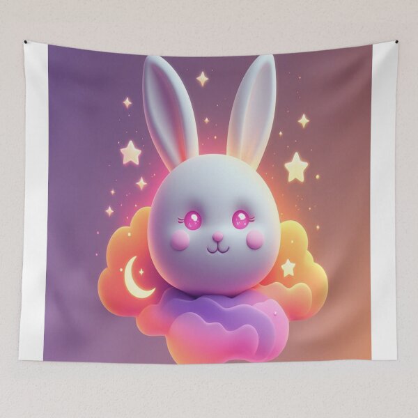 Item preview, Rabbit face pattern on cloud designed and sold by saly55887.