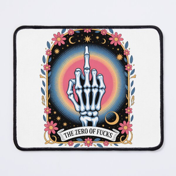 Item preview, The Zero of Fucks Tarot - Skeleton Middle Finger - Dark Sarcastic Art designed and sold by Charlietule.