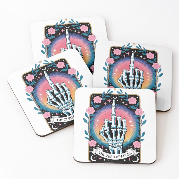 Item preview, The Zero of Fucks Tarot - Skeleton Hand - Cosmic Dark Humor Art designed and sold by Charlietule.
