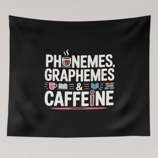 Item preview, Phonemes Graphemes & Caffeine Teacher T-Shirt – Literacy, Coffee, reading teacher, groovy, coffee lovers designed and sold by teevoxx.