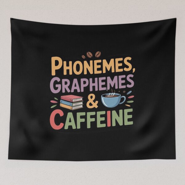 Item preview, Phonemes Graphemes & Caffeine Teacher T-Shirt – Literacy, Coffee, reading teacher, groovy, coffee lovers designed and sold by teevoxx.