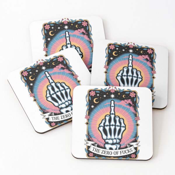 Item preview, The Zero of Fucks Tarot - Skeleton Gesture - Gothic Cosmic Humor designed and sold by Charlietule.