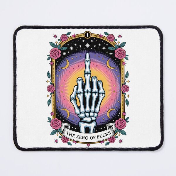 Item preview, The Zero of Fucks Tarot - Skeleton Middle Finger - Sarcastic Occult Art designed and sold by Charlietule.
