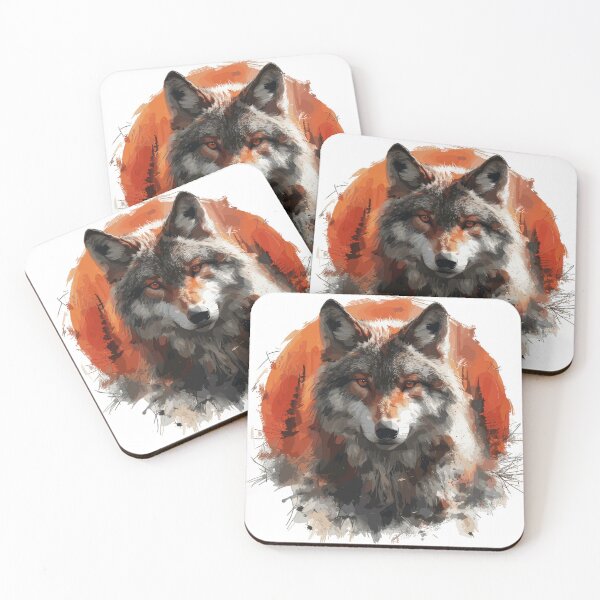 Item preview, Wolf with fiery gaze and red background designed and sold by Daagath.