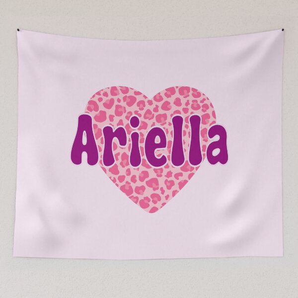 Item preview, Ariella Name Pink Leopard Heart  designed and sold by Jeallan Designs.