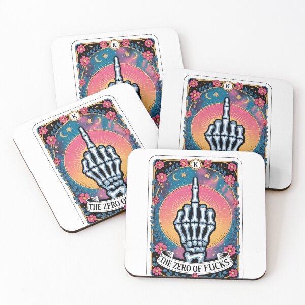 Item preview, The Zero of Fucks Tarot - Skeleton Hand - Cosmic Sarcastic Art designed and sold by Charlietule.
